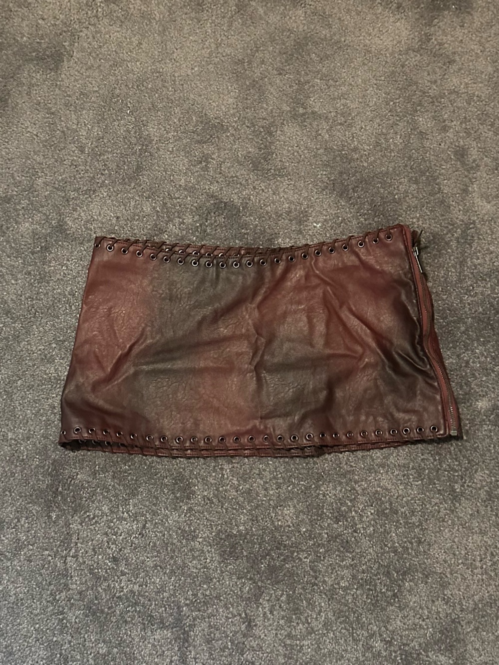 Jaded London Faux Leather Lace-Up Mini Skirt